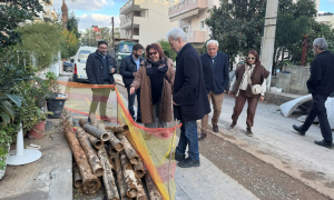 Στα έργα κατασκευής νέων δικτύων ομβρίων υδάτων στον Μασταμπά ο Δήμαρχος Ηρακλείου Αλέξης Καλοκαιρινός

